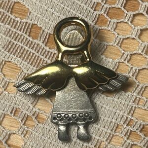 3/$30✨ 😇Vintage 90s GANZ Lovely Guardian Angel Pin - Pewter & Gold Tone🪽✨🪽